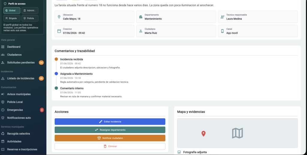 detalles incidencias software ayuntamientos