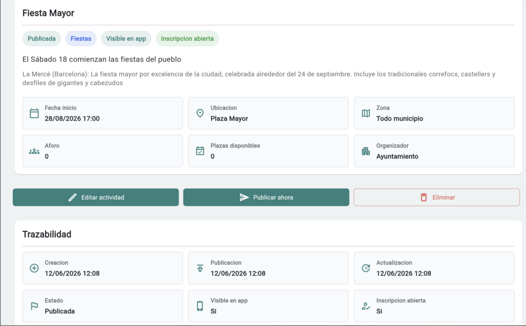 software para ayuntamientos detalles actividades principal