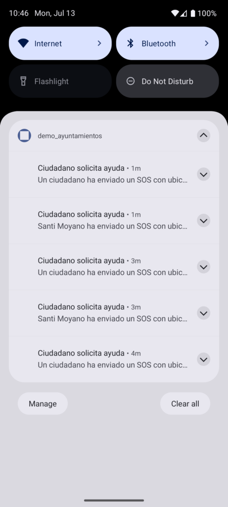 avisos recurrentes en app aviso a policía Notificaciones recurrentes de un aviso SOS a la Policía Local